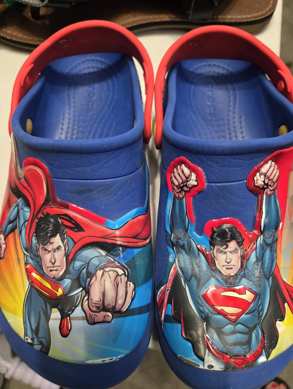 Superman Blue & Red Clog Shoes